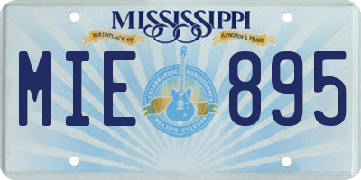 MS license plate MIE895