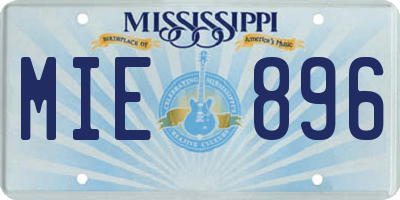 MS license plate MIE896