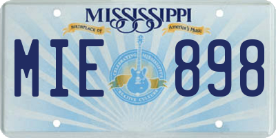 MS license plate MIE898
