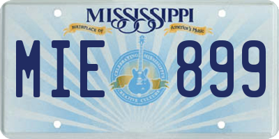 MS license plate MIE899