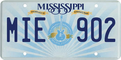 MS license plate MIE902