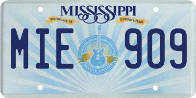 MS license plate MIE909