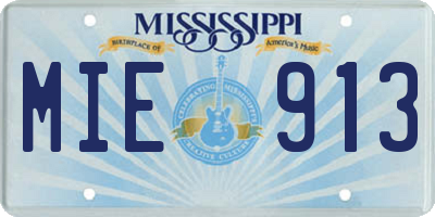 MS license plate MIE913