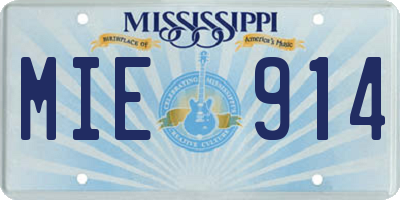 MS license plate MIE914