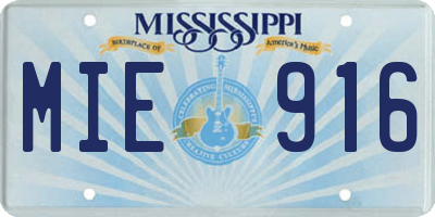 MS license plate MIE916