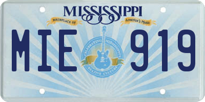 MS license plate MIE919