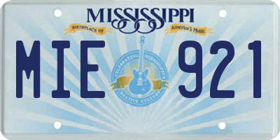 MS license plate MIE921