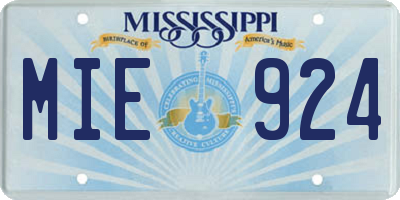 MS license plate MIE924