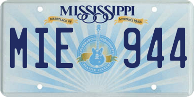 MS license plate MIE944