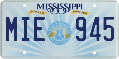 MS license plate MIE945