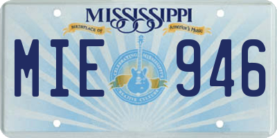 MS license plate MIE946