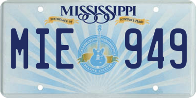 MS license plate MIE949