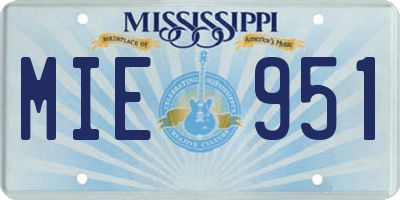 MS license plate MIE951