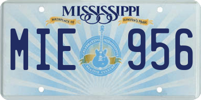 MS license plate MIE956