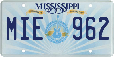 MS license plate MIE962