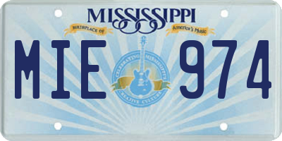 MS license plate MIE974