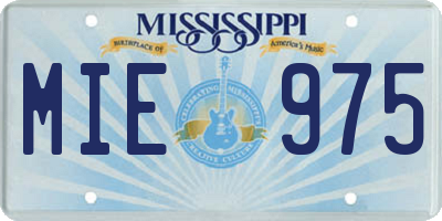MS license plate MIE975