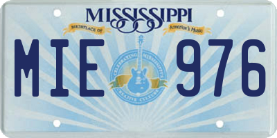 MS license plate MIE976