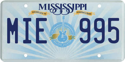 MS license plate MIE995