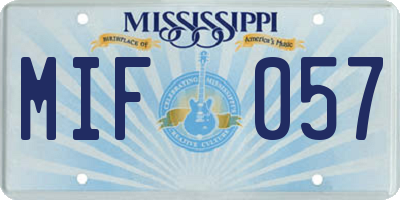 MS license plate MIF057
