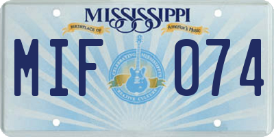MS license plate MIF074