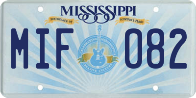 MS license plate MIF082