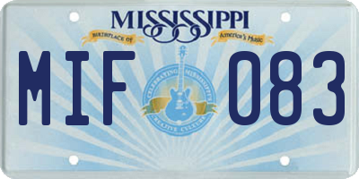 MS license plate MIF083