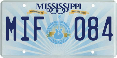 MS license plate MIF084