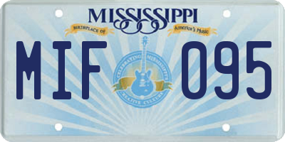 MS license plate MIF095