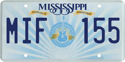 MS license plate MIF155