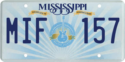 MS license plate MIF157