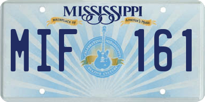 MS license plate MIF161