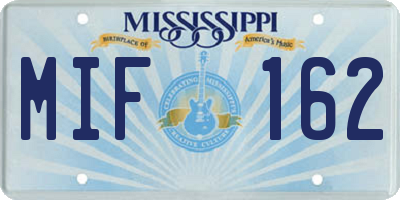 MS license plate MIF162
