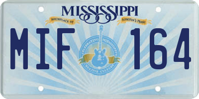 MS license plate MIF164