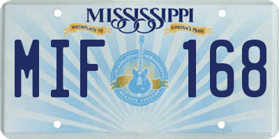MS license plate MIF168