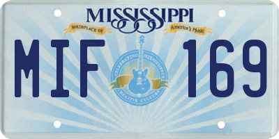 MS license plate MIF169