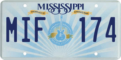 MS license plate MIF174