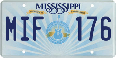 MS license plate MIF176
