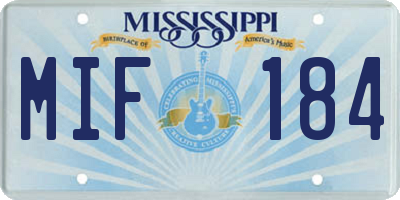 MS license plate MIF184