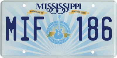 MS license plate MIF186