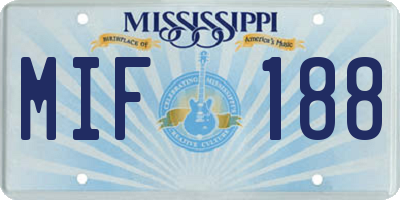 MS license plate MIF188