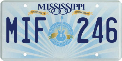 MS license plate MIF246