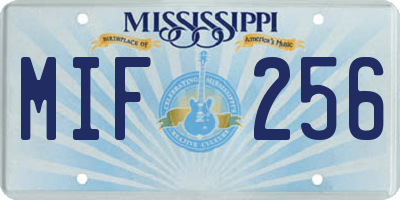 MS license plate MIF256