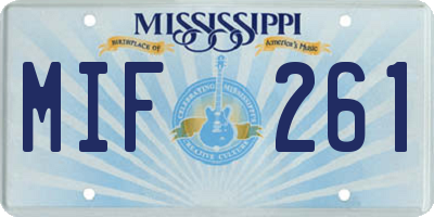 MS license plate MIF261