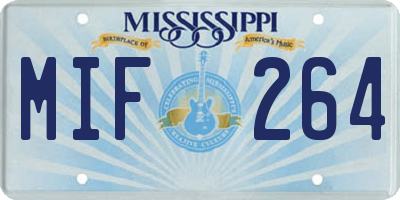 MS license plate MIF264