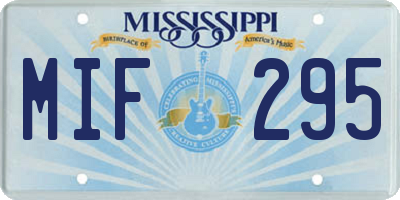 MS license plate MIF295