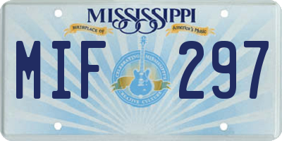 MS license plate MIF297