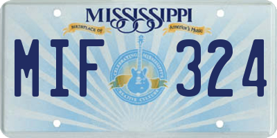 MS license plate MIF324