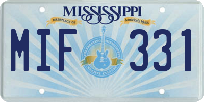 MS license plate MIF331