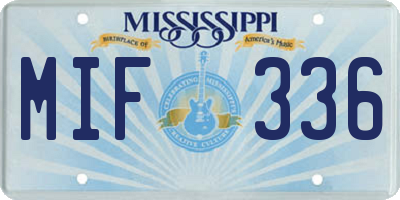 MS license plate MIF336